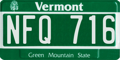 VT license plate NFQ716