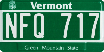 VT license plate NFQ717