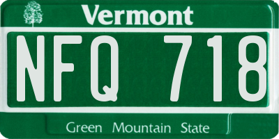 VT license plate NFQ718