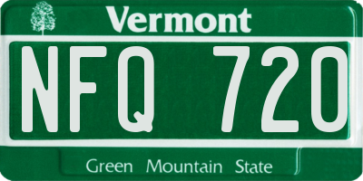 VT license plate NFQ720