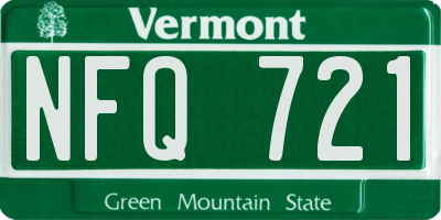 VT license plate NFQ721