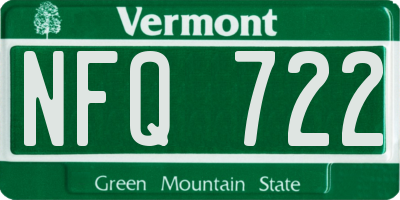 VT license plate NFQ722