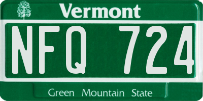 VT license plate NFQ724