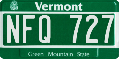 VT license plate NFQ727