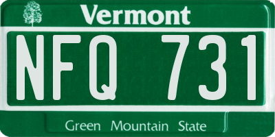 VT license plate NFQ731
