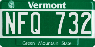 VT license plate NFQ732