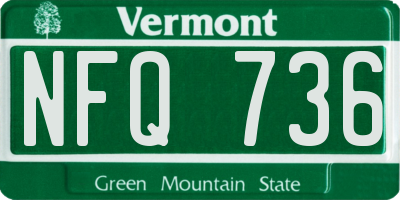 VT license plate NFQ736