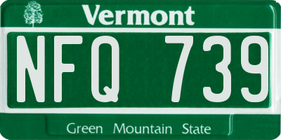 VT license plate NFQ739
