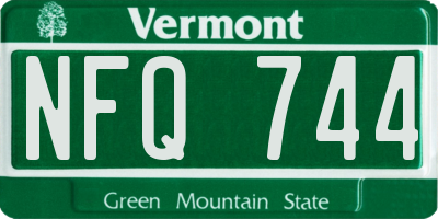 VT license plate NFQ744