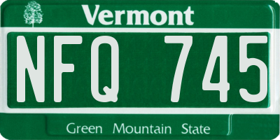 VT license plate NFQ745