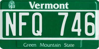 VT license plate NFQ746