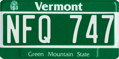 VT license plate NFQ747