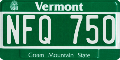 VT license plate NFQ750