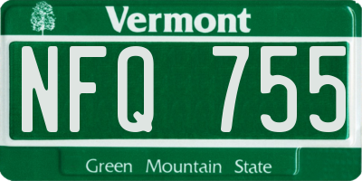 VT license plate NFQ755