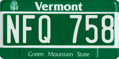 VT license plate NFQ758