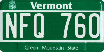 VT license plate NFQ760