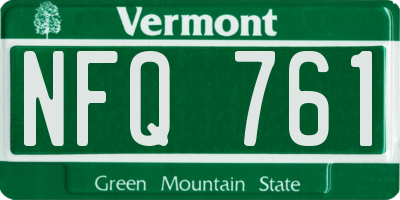 VT license plate NFQ761