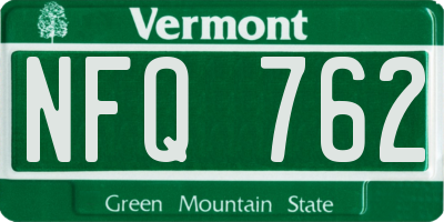 VT license plate NFQ762