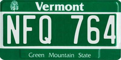 VT license plate NFQ764