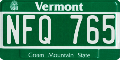VT license plate NFQ765
