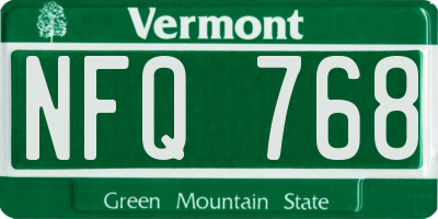 VT license plate NFQ768