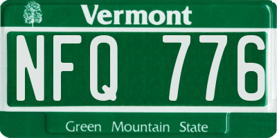 VT license plate NFQ776