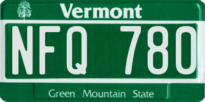 VT license plate NFQ780