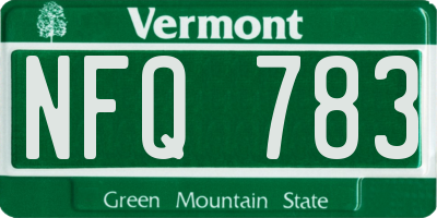 VT license plate NFQ783
