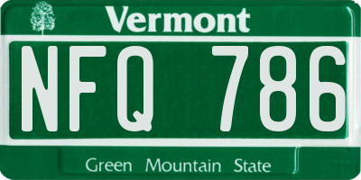 VT license plate NFQ786