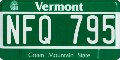 VT license plate NFQ795