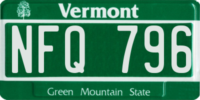 VT license plate NFQ796