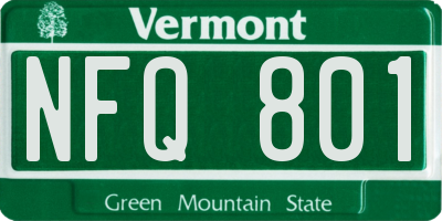 VT license plate NFQ801