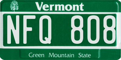 VT license plate NFQ808