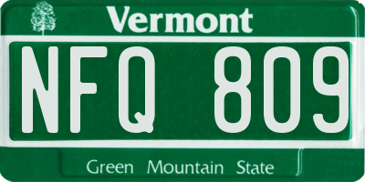 VT license plate NFQ809