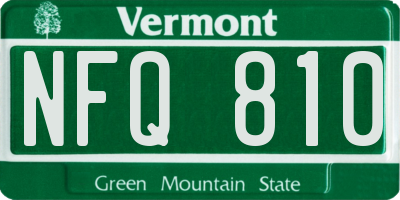 VT license plate NFQ810