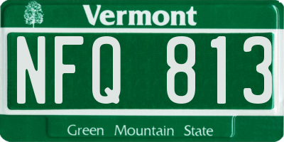 VT license plate NFQ813