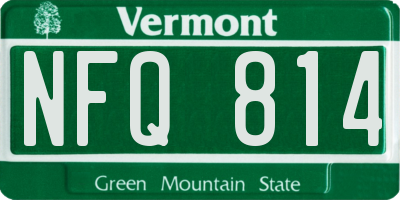 VT license plate NFQ814