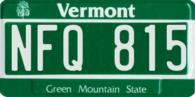 VT license plate NFQ815
