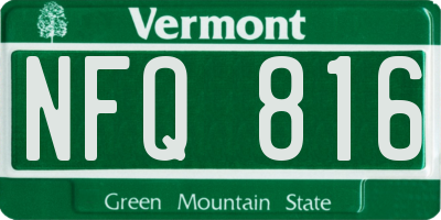 VT license plate NFQ816