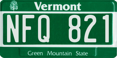 VT license plate NFQ821
