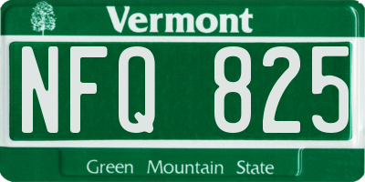VT license plate NFQ825
