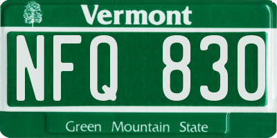 VT license plate NFQ830