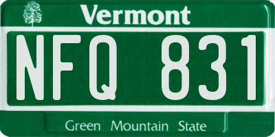VT license plate NFQ831