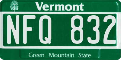 VT license plate NFQ832
