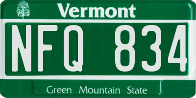 VT license plate NFQ834
