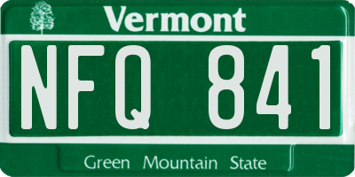 VT license plate NFQ841