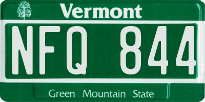 VT license plate NFQ844