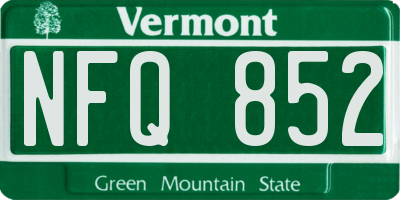 VT license plate NFQ852