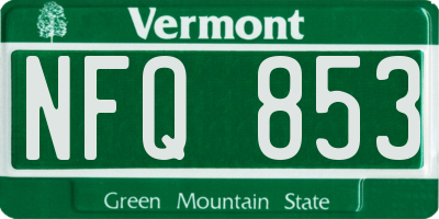 VT license plate NFQ853