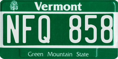 VT license plate NFQ858